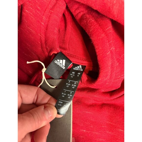 Adidas Womens Red maroon Hoodie Sweatshirt M 12-14 Logo Print Drawstring Comfor - Picture 3 of 15